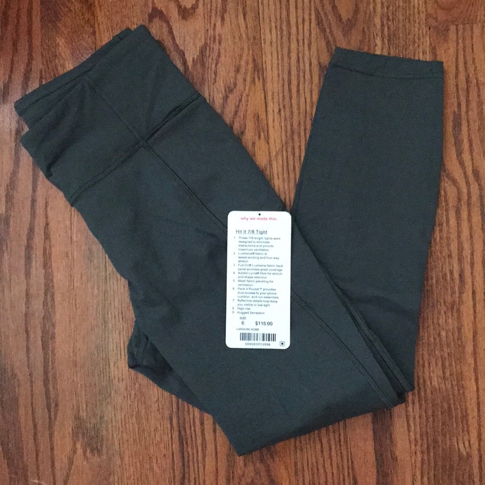 BNWOT lululemon green 7/8 leggings